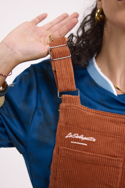 Salopette Velours Marron avec Logo