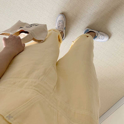 Denim overalls<br> Pastel gul