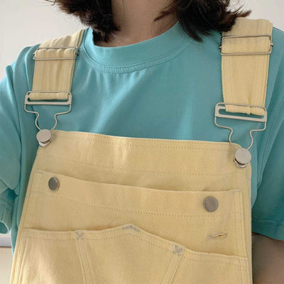 Denim overalls<br> Pastel gul