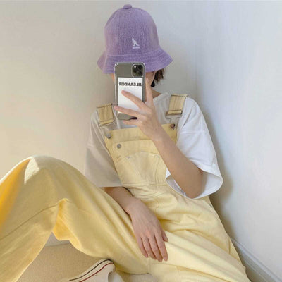 Denim smækbukser Pastel gul