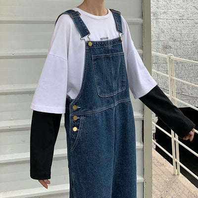 Denim smækbukser Plus Size Oversize