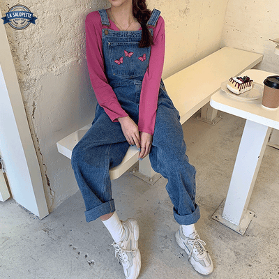 Salopette Broderie en Jean