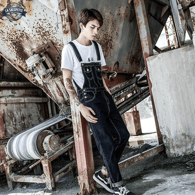 Salopette de Travail en Jean Foncé