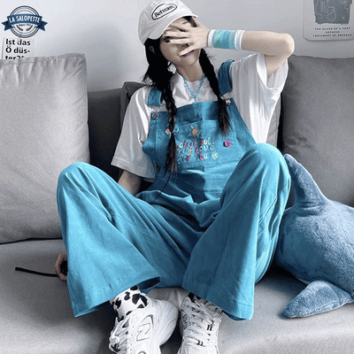 Salopette Velours Bleue