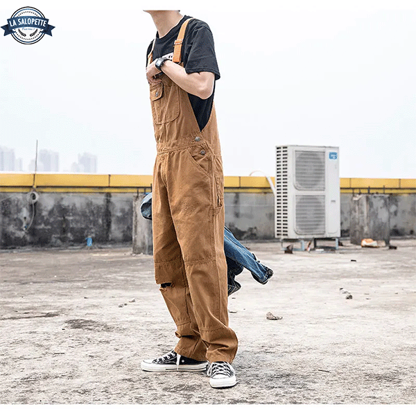 Denim smækbukser Buckshot Brown