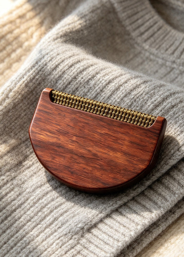Peigne Anti-Bouloches en Bois et Cuivre