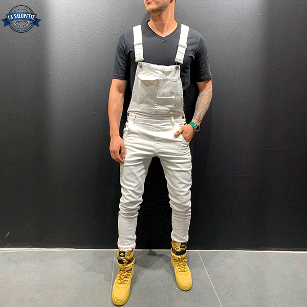 Denim smækbukser Hvid medmindre