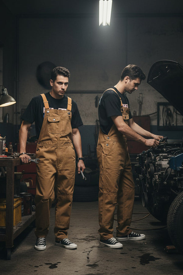Denim smækbukser Buckshot Brown