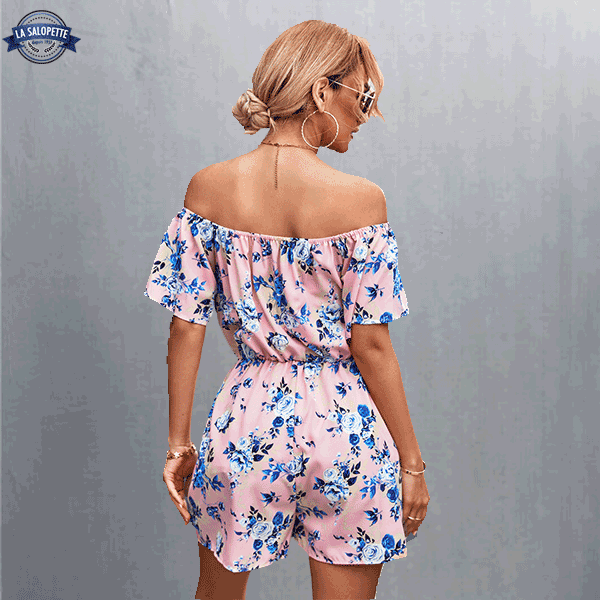 Pink og lyserød blomstret playsuit