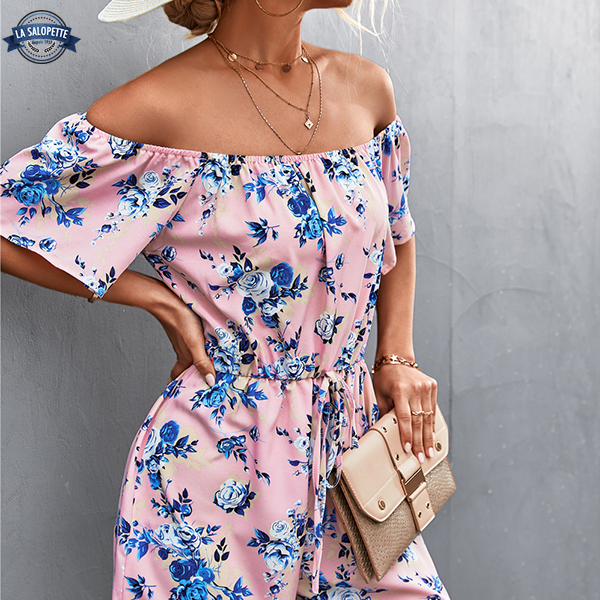 Pink blomstret playsuit