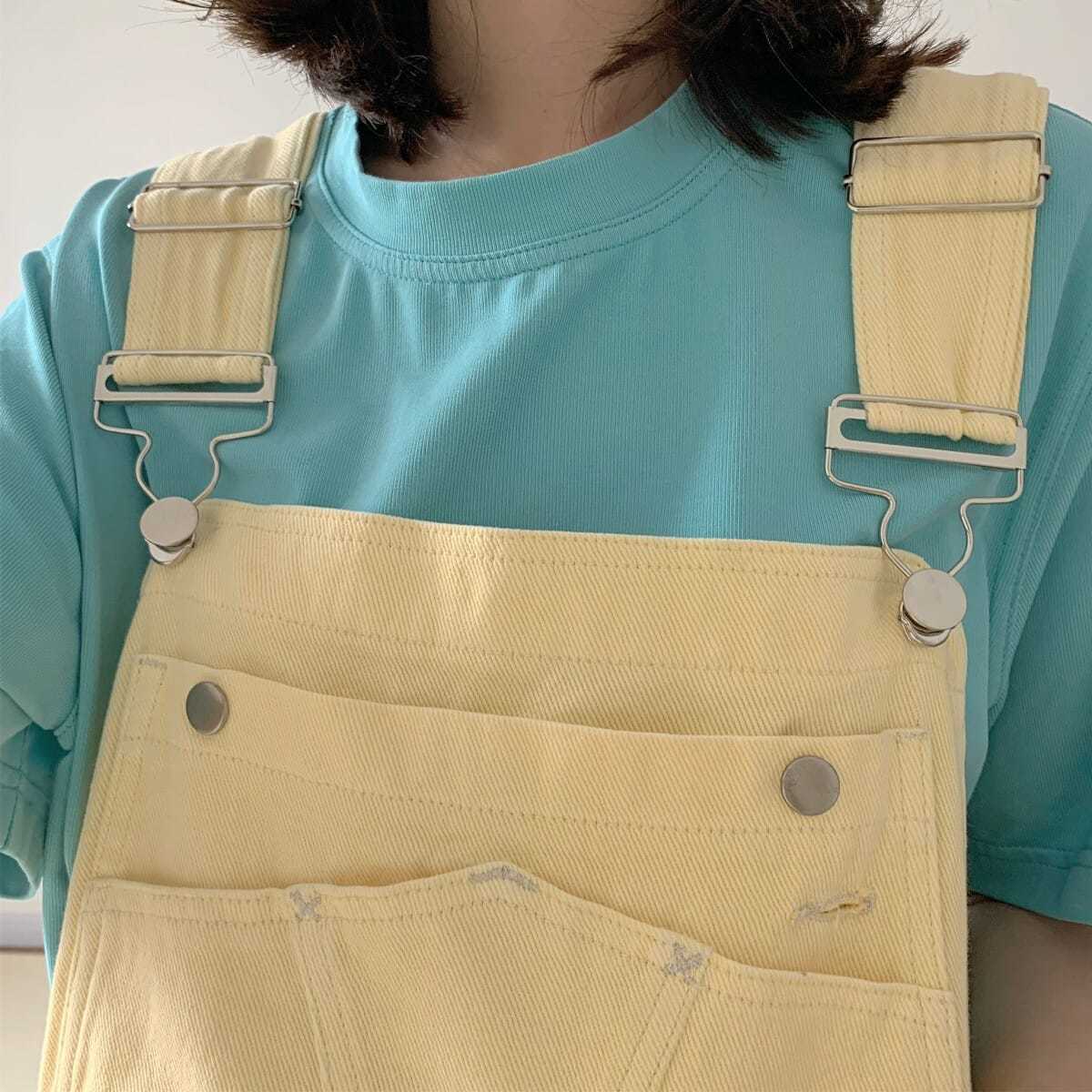 Denim smækbukser Pastel gul
