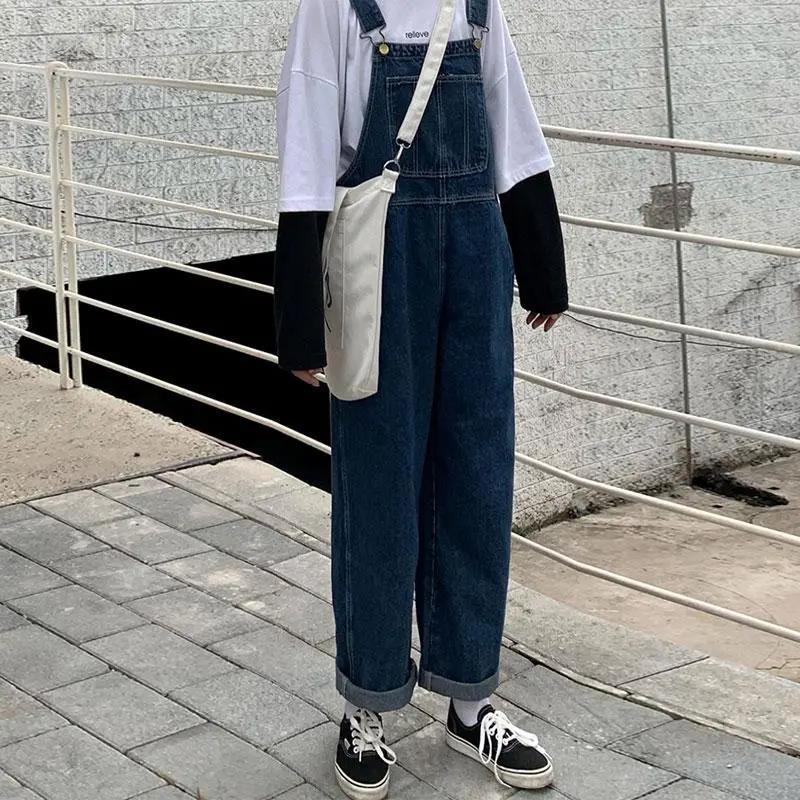 Denim smækbukser Plus Size Oversize