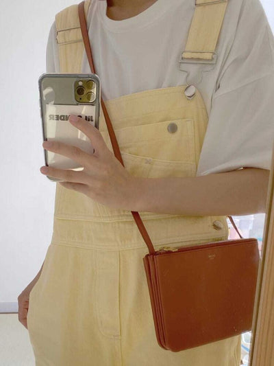 Denim smækbukser Pastel gul