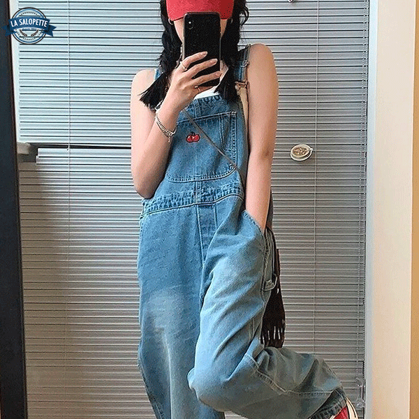 Denim smækbukser Baggy til kvinder
