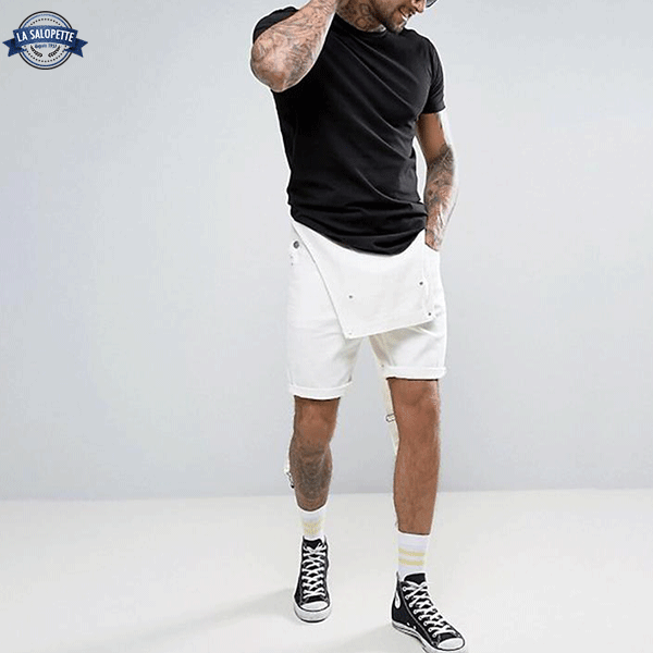 Salopette Courte Blanche Homme