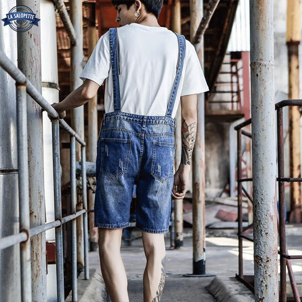 Smækbukser Shorts Vasket blå denim til mænd