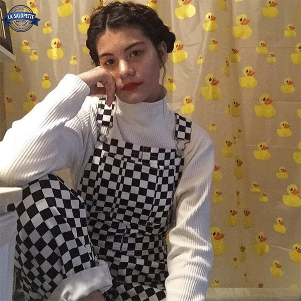 Salopette en Damier