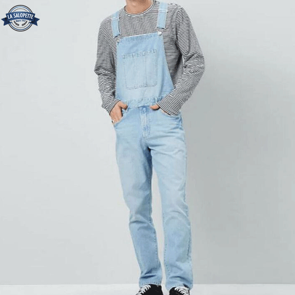 Denim smækbukser Lyseblå Rippet Rå