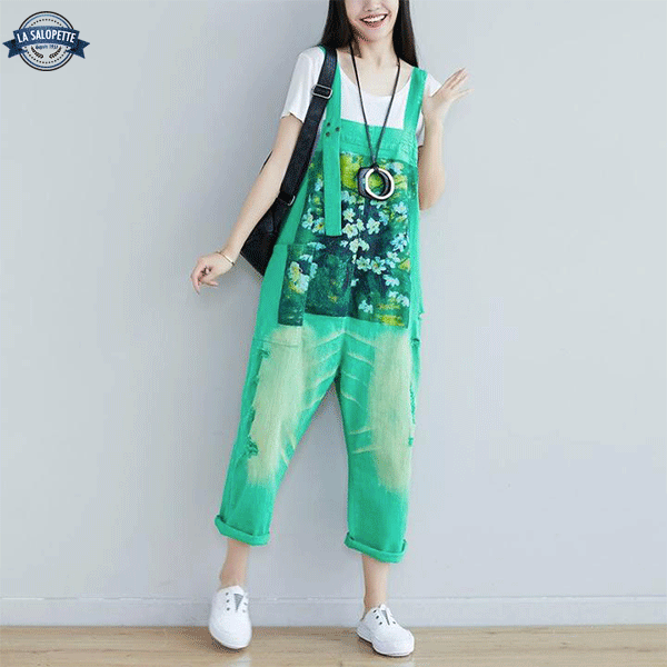 Denim smækbukser Kawaii Grøn