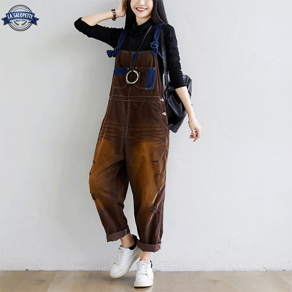 Denim smækbukser Tawny Brown