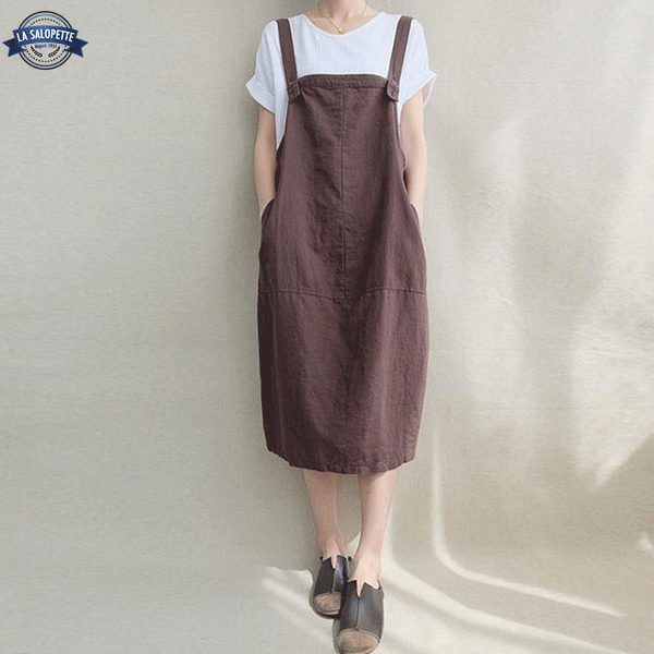Smækbukser kjole Kaffe stil forklæde